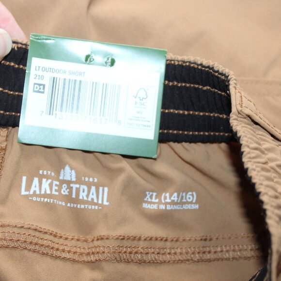 Lake & Trail Tan Outdoor Short - Size XL 14/16 - NWT - Picture 9 of 11